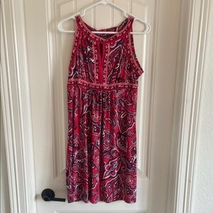 INC International Concepts Red Paisley Mini Dress